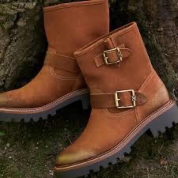 NEW SAM EDELMAN women's kinsley boots in amber brown 7 - Picture 1 of 6